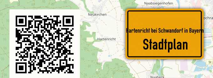 Stadtplan Hartenricht bei Schwandorf in Bayern