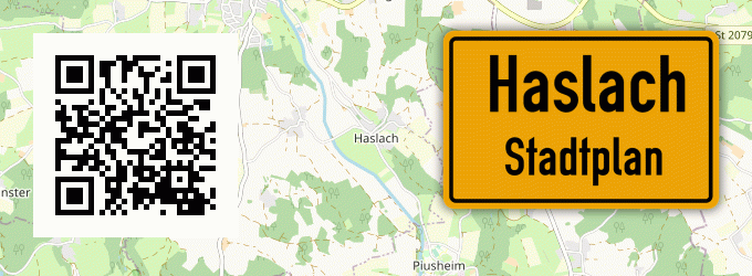 Stadtplan Haslach, Kreis Grafenau