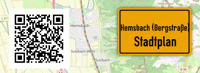 Stadtplan Hemsbach (Bergstraße)