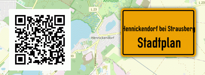 Stadtplan Hennickendorf bei Strausberg