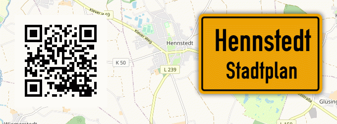Stadtplan Hennstedt, Gemeinde Hamweddel