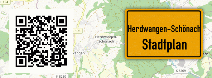 Stadtplan Herdwangen-Schönach