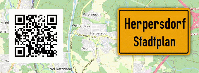 Stadtplan Herpersdorf, Kreis Lauf an der Pegnitz