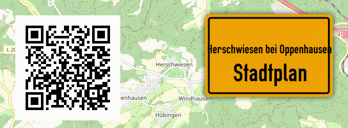 Stadtplan Herschwiesen bei Oppenhausen, Hunsrück