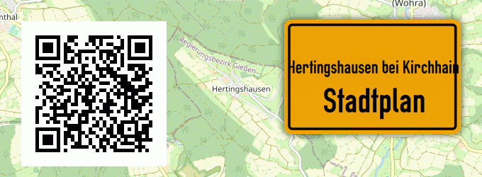 Stadtplan Hertingshausen bei Kirchhain, Hessen