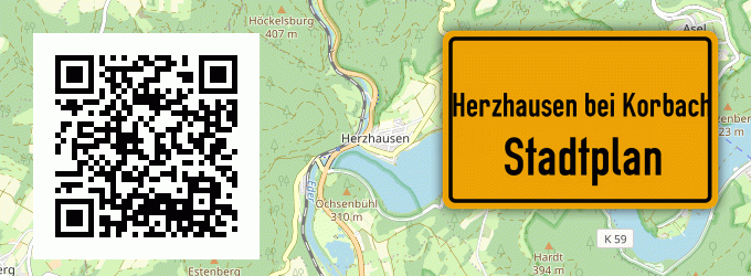 Stadtplan Herzhausen bei Korbach