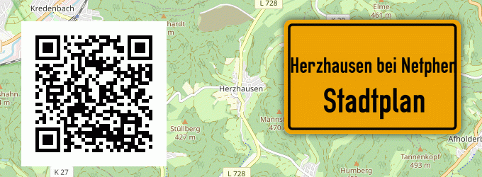 Stadtplan Herzhausen bei Netphen
