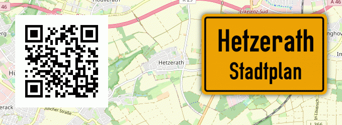 Stadtplan Hetzerath, Kreis Erkelenz