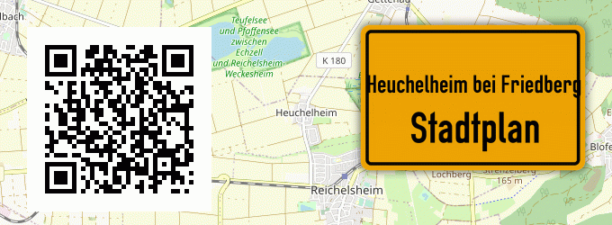 Stadtplan Heuchelheim bei Friedberg, Hessen
