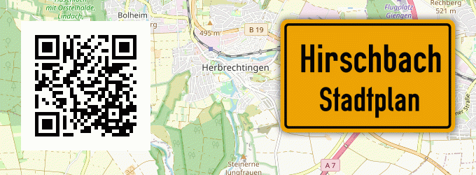 Stadtplan Hirschbach, Kreis Aichach