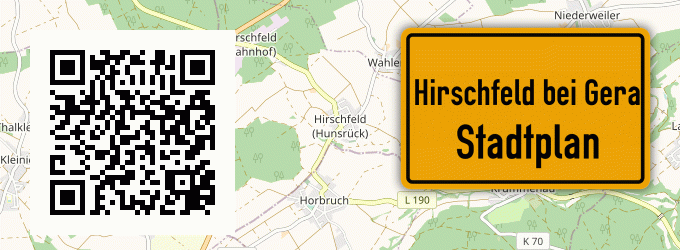 Stadtplan Hirschfeld bei Gera