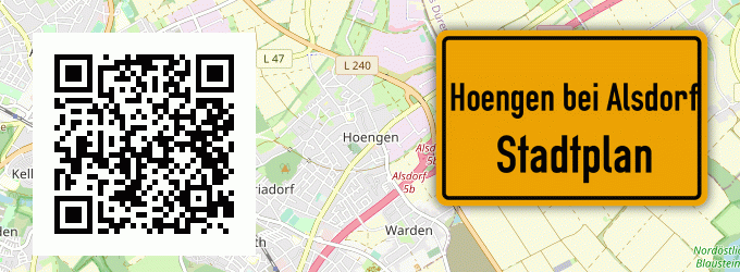 Stadtplan Hoengen bei Alsdorf, Rheinland