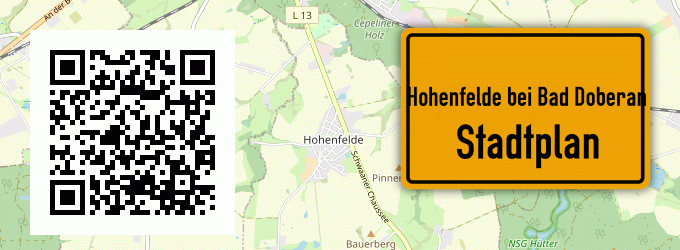 Stadtplan Hohenfelde bei Bad Doberan