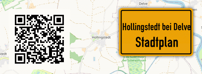 Stadtplan Hollingstedt bei Delve