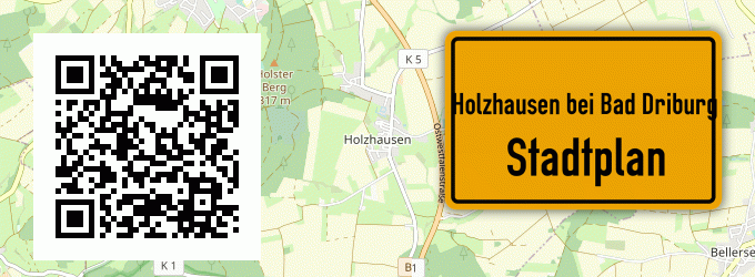 Stadtplan Holzhausen bei Bad Driburg, Westfalen