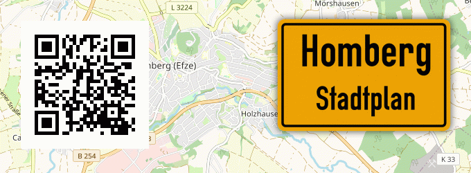 Stadtplan Homberg, Efze