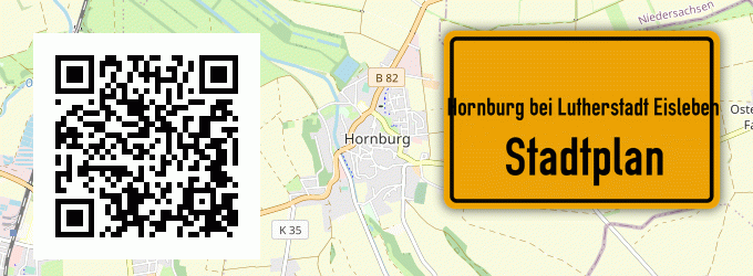 Stadtplan Hornburg bei Lutherstadt Eisleben