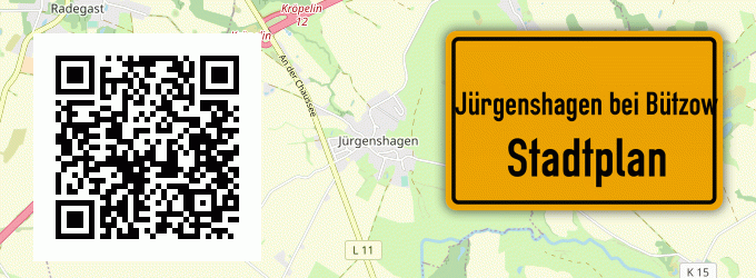 Stadtplan Jürgenshagen bei Bützow