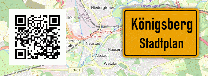 Stadtplan Königsberg, Kreis Wetzlar