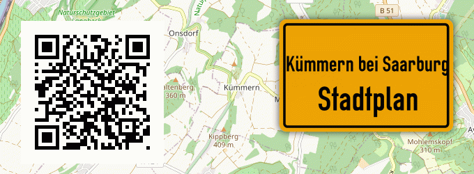 Stadtplan Kümmern bei Saarburg, Saar