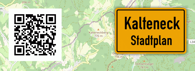 Stadtplan Kalteneck, Kreis Friedberg, Bayern