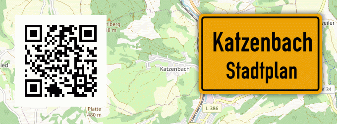 Stadtplan Katzenbach, Kreis Bad Kissingen