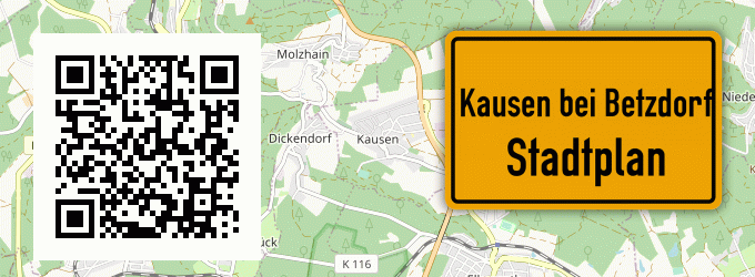 Stadtplan Kausen bei Betzdorf