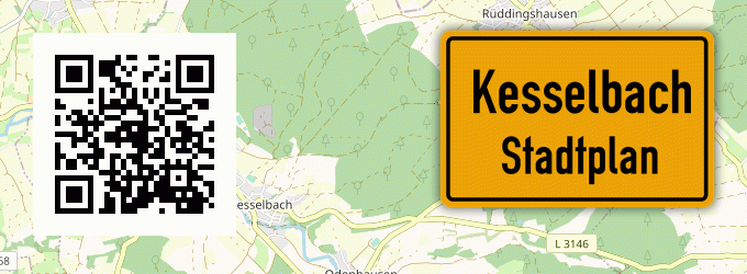 Stadtplan Kesselbach, Kreis Gießen