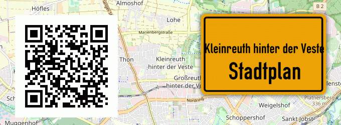 Stadtplan Kleinreuth hinter der Veste