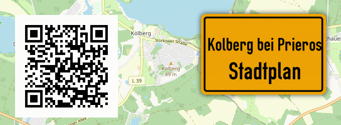 Stadtplan Kolberg bei Prieros