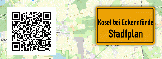 Stadtplan Kosel bei Eckernförde