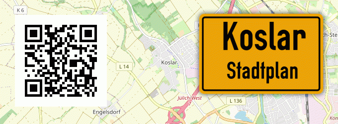 Stadtplan Koslar, Kreis Jülich
