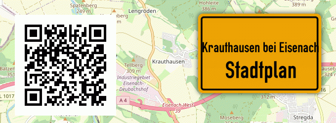 Stadtplan Krauthausen bei Eisenach