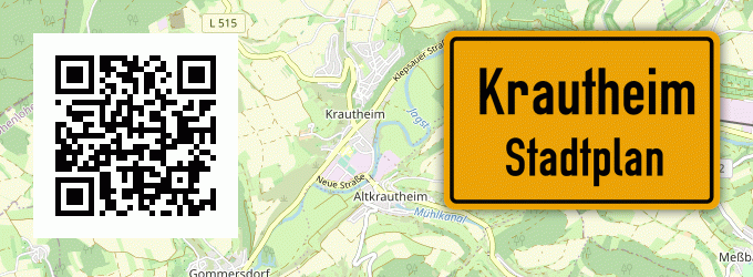 Stadtplan Krautheim, Unterfranken
