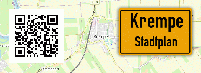 Stadtplan Krempe, Holstein