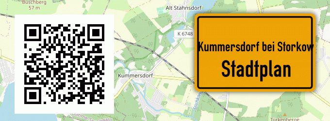 Stadtplan Kummersdorf bei Storkow, Mark