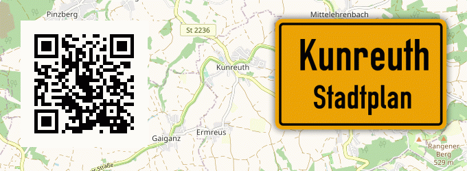Stadtplan Kunreuth, Kreis Kulmbach