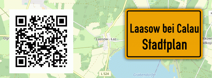Stadtplan Laasow bei Calau