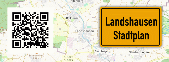 Stadtplan Landshausen, Kreis Dillingen an der Donau