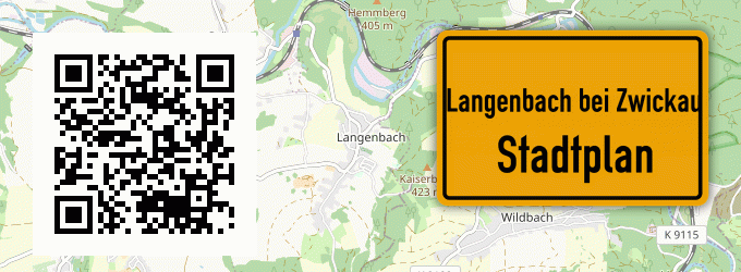 Stadtplan Langenbach bei Zwickau