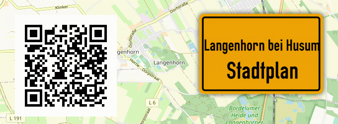 Stadtplan Langenhorn bei Husum