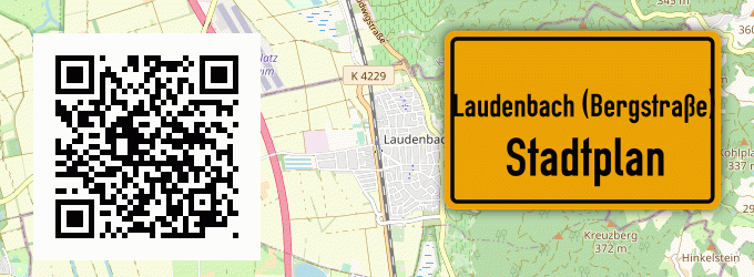 Stadtplan Laudenbach (Bergstraße)