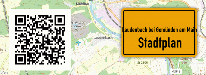 Stadtplan Laudenbach bei Gemünden am Main