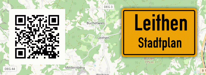Stadtplan Leithen, Kreis Vilshofen, Niederbayern