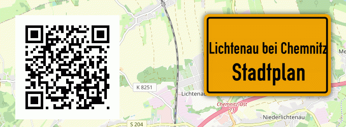 Stadtplan Lichtenau bei Chemnitz, Sachsen