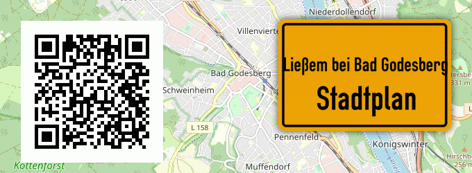 Stadtplan Ließem bei Bad Godesberg