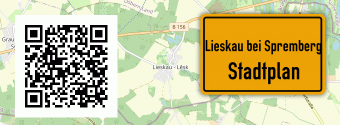 Stadtplan Lieskau bei Spremberg, Niederlausitz
