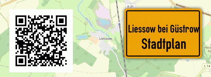 Stadtplan Liessow bei Güstrow