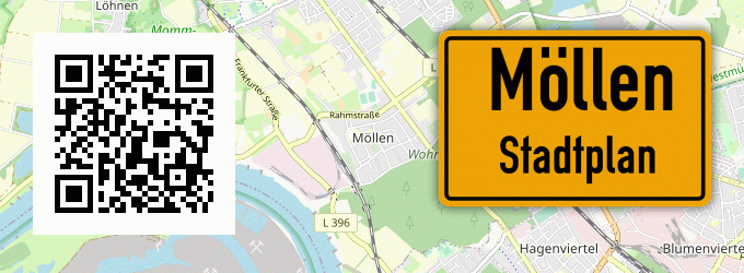 Stadtplan Möllen, Niederrhein