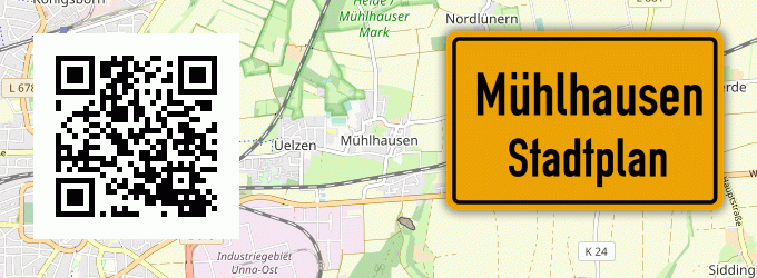 Stadtplan Mühlhausen, Kreis Unna